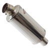 Lextek Universal OP5 Polished Stainless Motorcycle Exhaust Silencer 250mm 51mm