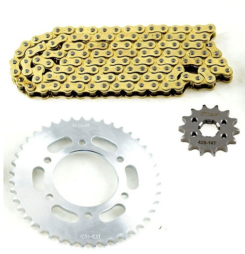 Yamaha YS125 Gold Heavy Duty Chain and Sprocket Kit 2017 to 2019
