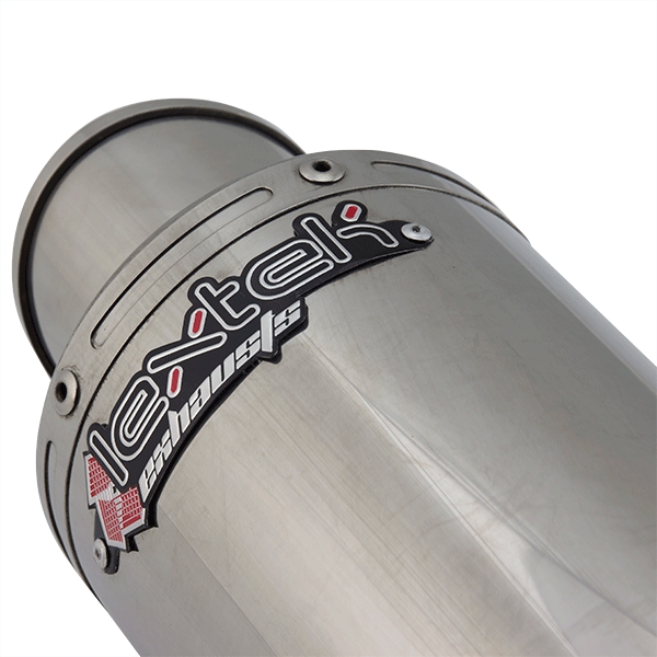 Lextek YP4 Stainless Steel Stubby Motorcycle Exhaust Can Silencer 51mm