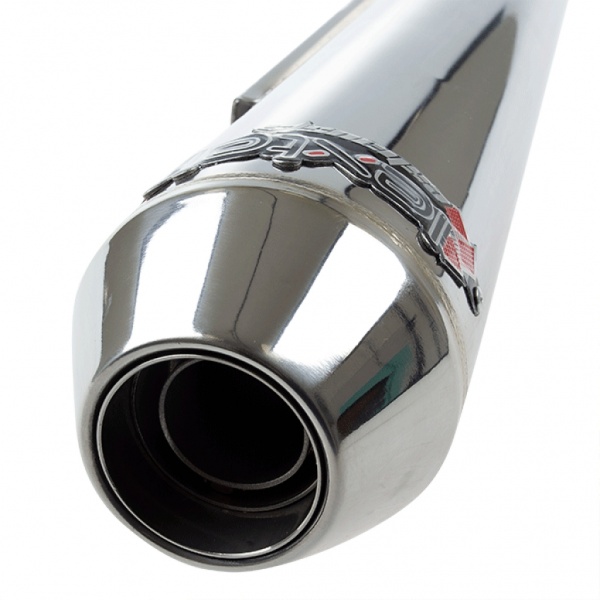 Lextek AC1 Classic Motorcycle Silencer RH Polished Stainless Steel 51mm