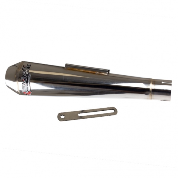 Lextek AC1 Classic Motorcycle Silencer RH Polished Stainless Steel 51mm