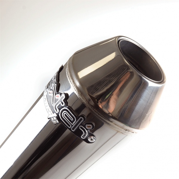 Lextek AC1L Classic Motorcycle Silencer LH Polished Stainless Steel 51mm
