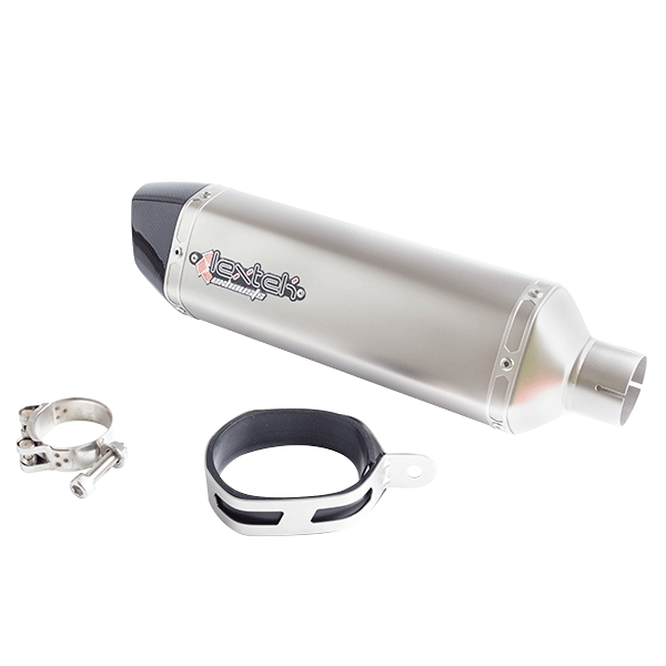 Lextek VP1 Stainless Steel Exhaust Silencer With Carbon Tip 51mm Road Legal