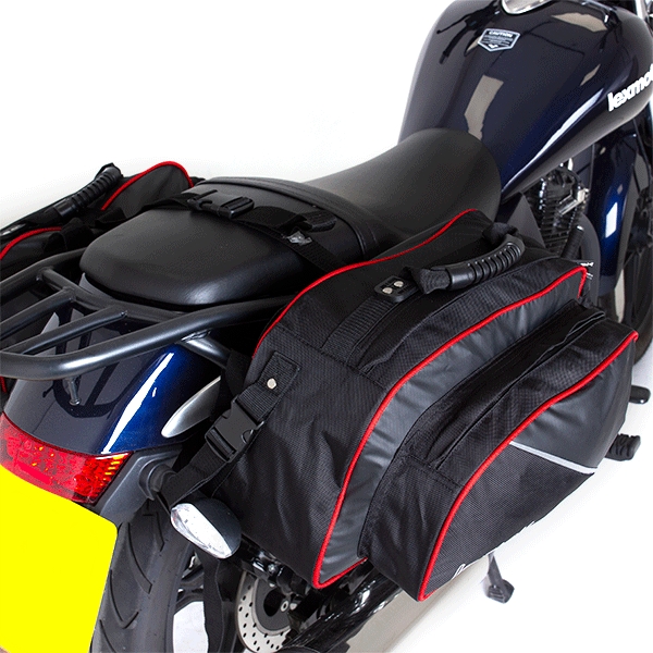 Universal Motorcycle Pair Waterproof Throw Over Lextek Luggage Panniers 50L