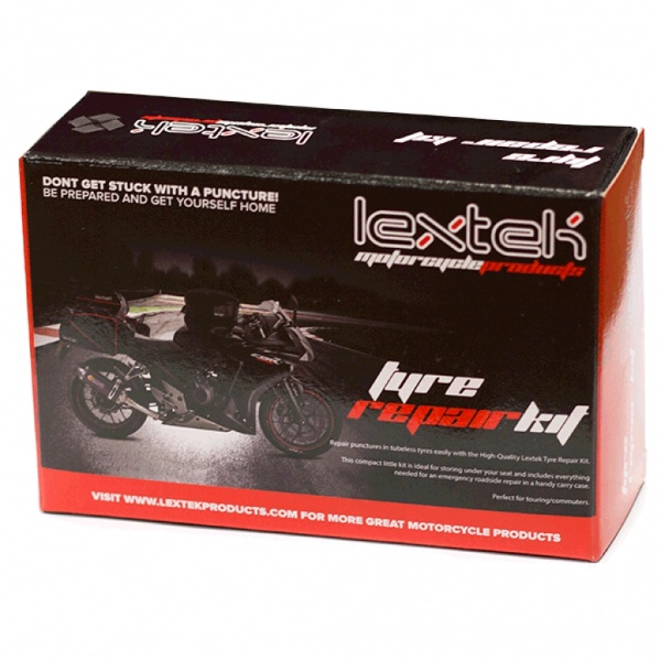 Lextek Motorcycle, Scooter, Quad Tubeless Tyre Puncture Repair Kit & Case