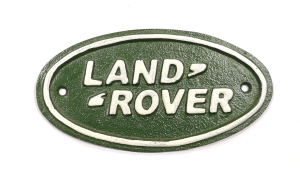 Land Rover Cast Iron Vintage Garage Advertising Wall Plaque Sign 17cm x 9cm