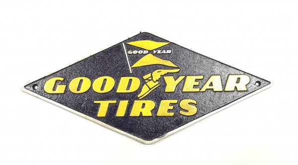 Good Year Tires Cast Iron Vintage Garage Tyre Advertising Sign 40cm x 18cm