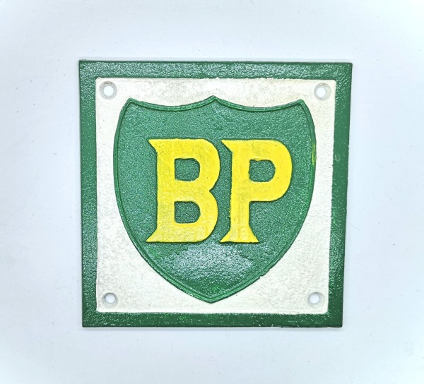 BP British Petroleum Cast Iron Vintage Garage Advertising Sign 16cm x 16cm