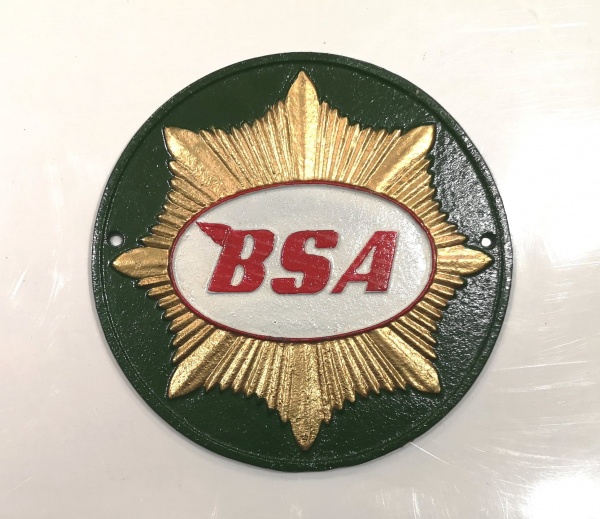 BSA Gold Star Green Cast Iron Garage Advertising Wall Plaque Sign 25cm