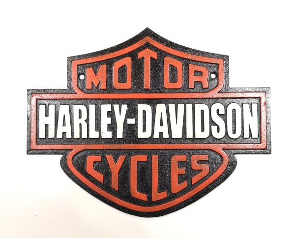 Harley Davidson Motorcycles Cast Iron Vintage Garage Advertising Sign 36 x 26 cm