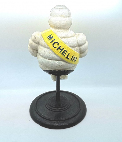 Michelin Man Bibendum Sitting Mascot Vintage Cast Iron Advertising Figurine 28cm