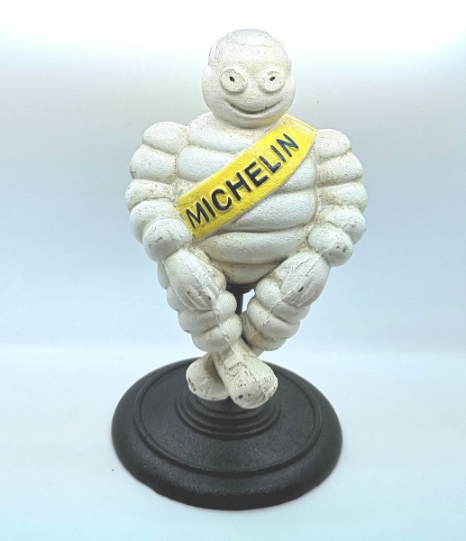 Michelin Man Bibendum Sitting Mascot Vintage Cast Iron Advertising Figurine 28cm