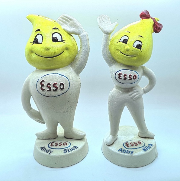 Esso Oil Drop / Drip Figures Cast Iron Money Boxes Advertising Characters 25cm