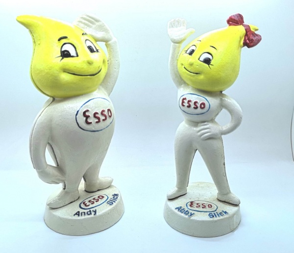 Esso Oil Drop / Drip Figures Cast Iron Money Boxes Advertising Characters 25cm