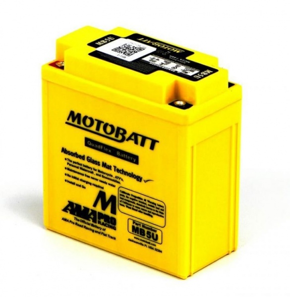 MotoBatt Quadflex AGM 12V 7AH MB5U Battery Replaces 12N5-3B 12N5-4B YB5L-B