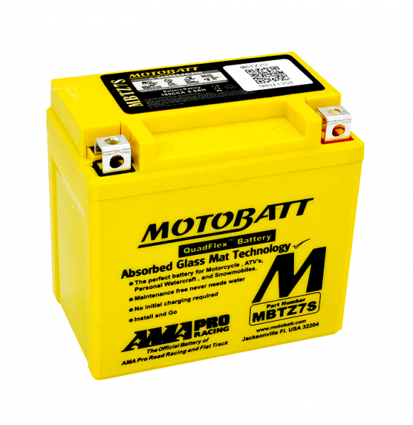 MotoBatt 12V MBTZ7S Battery Replaces YTX5L-BS YTZ6S YTZ7S