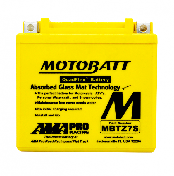 MotoBatt 12V MBTZ7S Battery Replaces YTX5L-BS YTZ6S YTZ7S