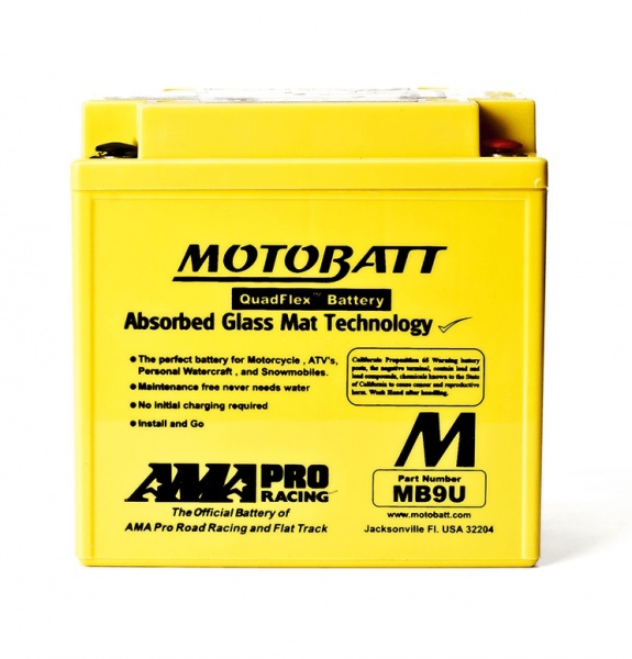 MotoBatt 12V MB9U Battery Fits Model Range 12N7 12N9 YB7A YB7L YB9 YB9A YB9L