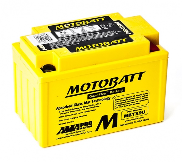 MotoBatt 12V MBTX9U Battery Replaces YT12A-BS YTR9-BS YTX9 YTX9-BS YTZ12S YTZ14S