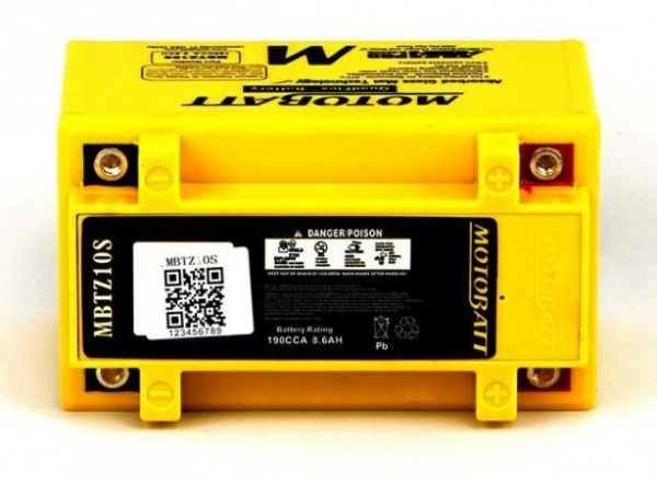 MotoBatt 12V 8.6AH MBTZ10S Battery Upgrade Replaces YTX7A-BS YTZ10S