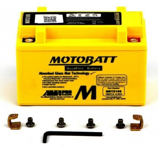 MotoBatt 12V 8.6AH MBTZ10S Battery Upgrade Replaces YTX7A-BS YTZ10S