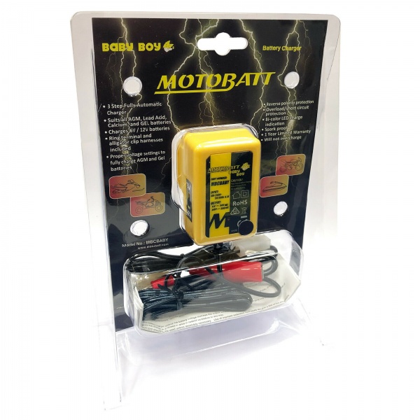 MotoBatt 6V & 12V Baby Boy Battery Charger All AGM, Lead Acid, Calcium, Gel UK