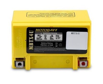 MotoBatt 12V MBTX4U Battery Replaces YB4L-A YB4L-B YT4L-BS YTX4L-BS YTZ5S