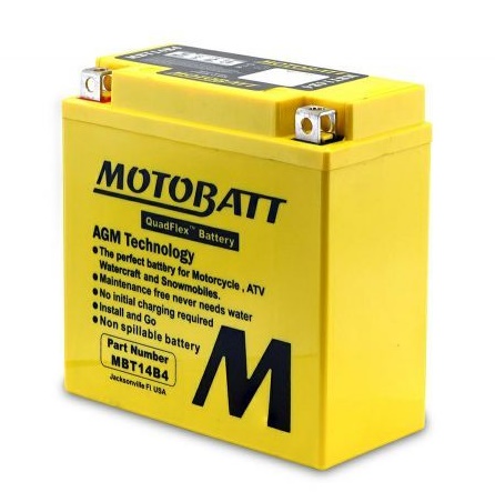 MotoBatt 12V MBT14B4 Quadflex Battery 13AH Replaces YT14B-4 YT14B-BS