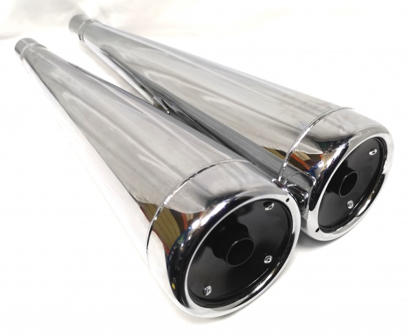 HONDA CX500 OEM STYLE CHROME EXHAUST SILENCERS PAIR LEFT & RIGHT 1978 - 1984