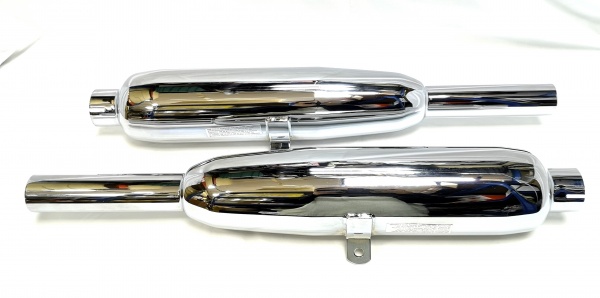 Pair Triumph Exhaust Silencers 5T 6T T110 T120 Pre Unit 1954-59 70-3651 70-3652