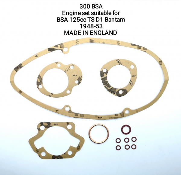 BSA T/S D1 Bantam 125cc 1948 -1953 Engine Gasket Set - Made In England - 300BSA