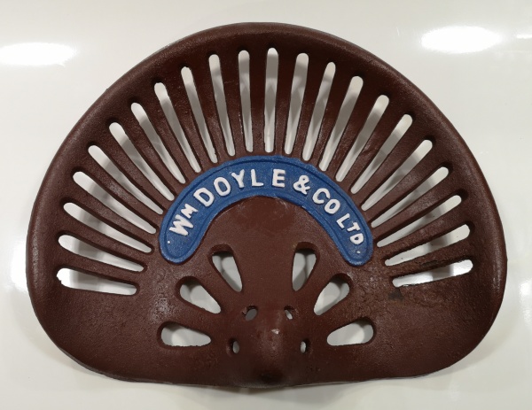 WM Doyle & Co Ltd Cast Iron Tractor Seat Hand Painted