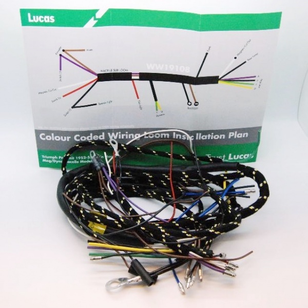 Lucas Wiring Harness Triumph PreUnit T100 T110 5T 6T 1952-55 Mag Dynamo LU860613