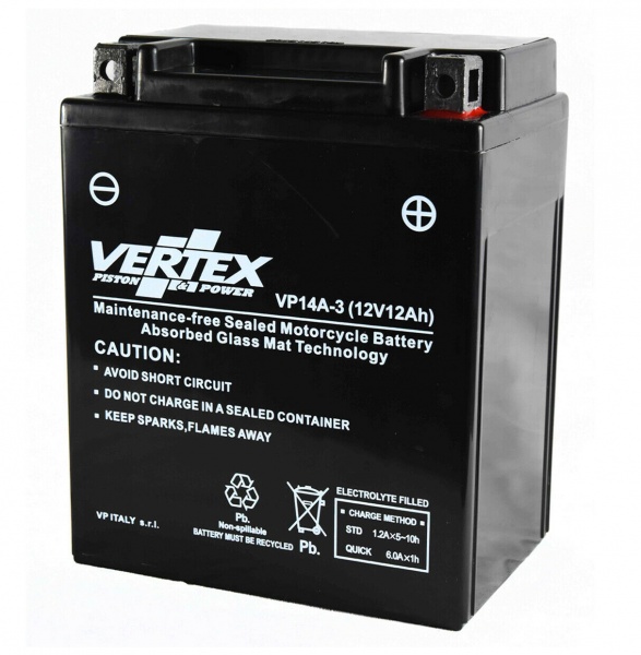 Vertex Sealed AGM 12V Battery VP14A-3 Replaces YB14L-A2 CB14L-A2 CB14L-B2