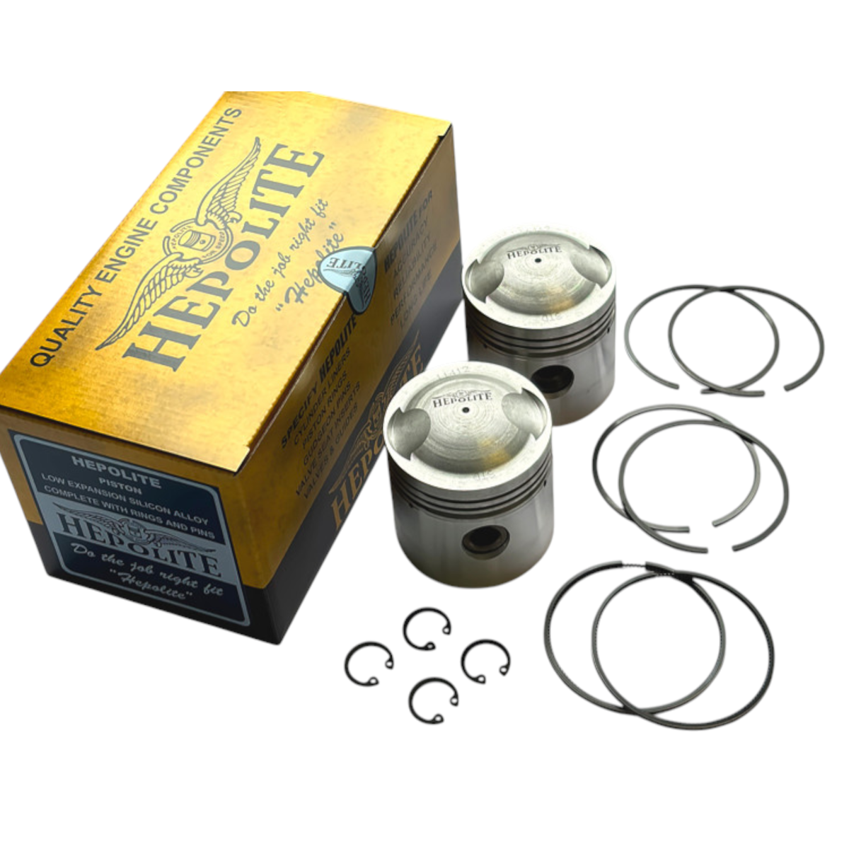 Hepolite 6.5:1 Piston Kit BSA A10 Golden Flash 650cc Ariel Huntmaster ...