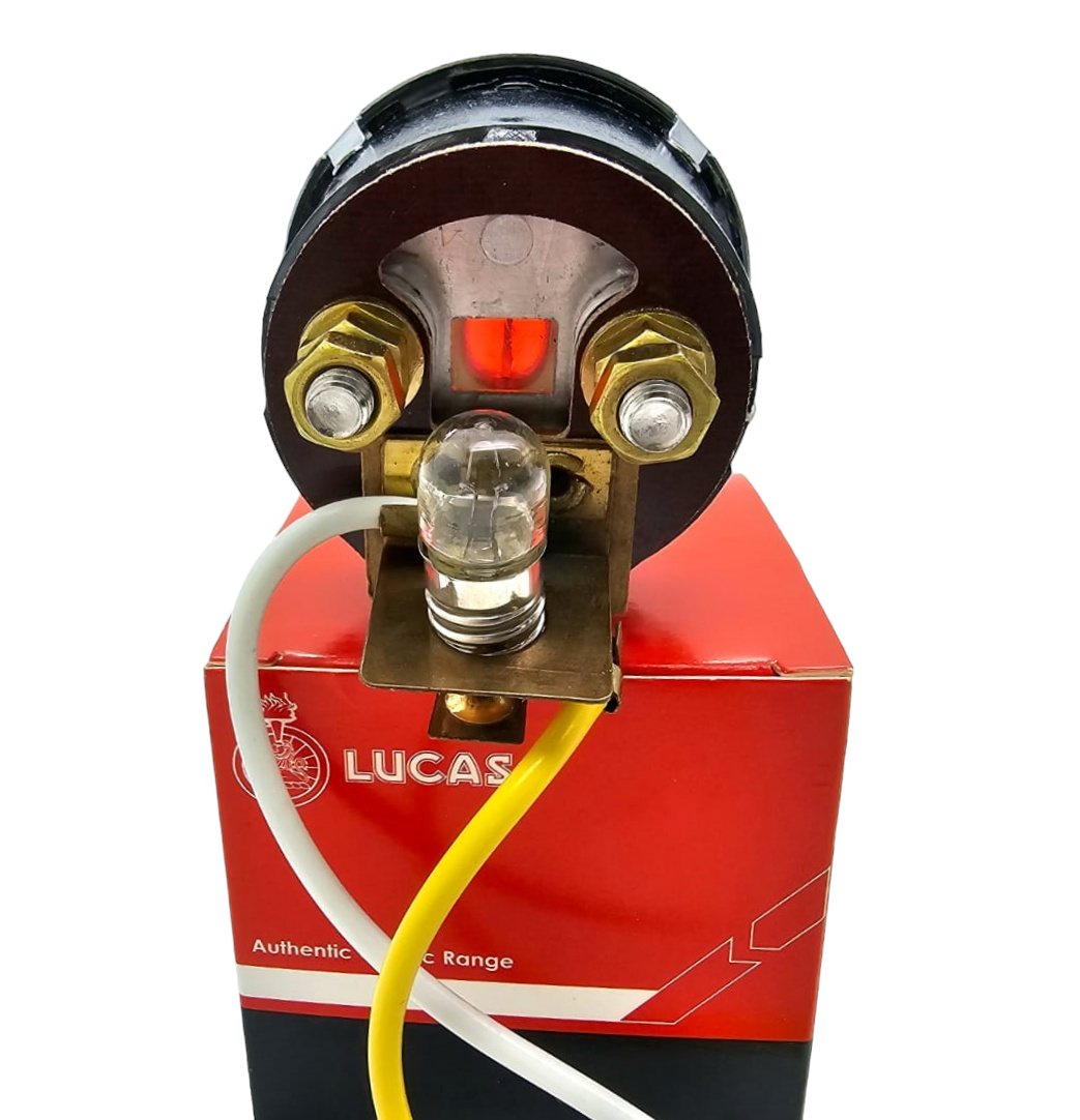 Genuine Lucas Red Dot White Face Ammeter Ariel BSA Norton Triumph ...