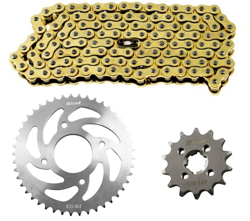 Suzuki GSX-R125 Gold Heavy Duty Chain and Sprocket Kit 2017 to 2019