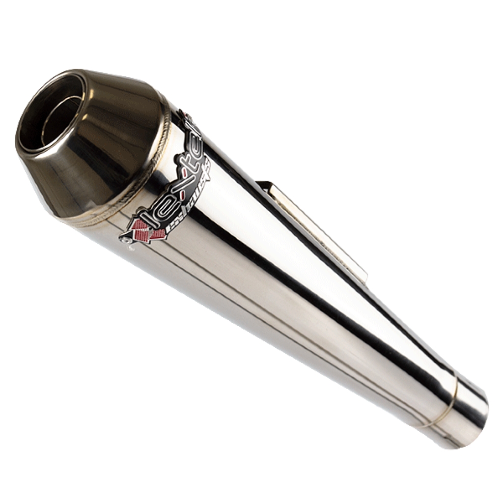 Lextek AC1 Classic Motorcycle Silencer RH Polished Stainless Steel 51mm