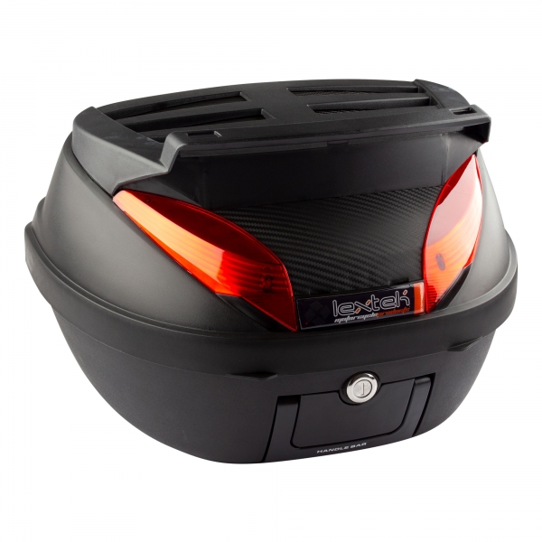 LEXTEK Motorcycle Scooter 42 Litre Removable Luggage Top Box & Mounting Plate