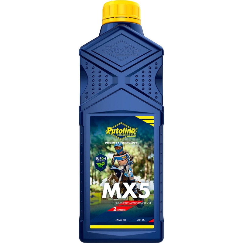 Putoline MX5 Synthetic 2 Stroke Oil Enduro Motocross MX Supermoto Trials 1Litre