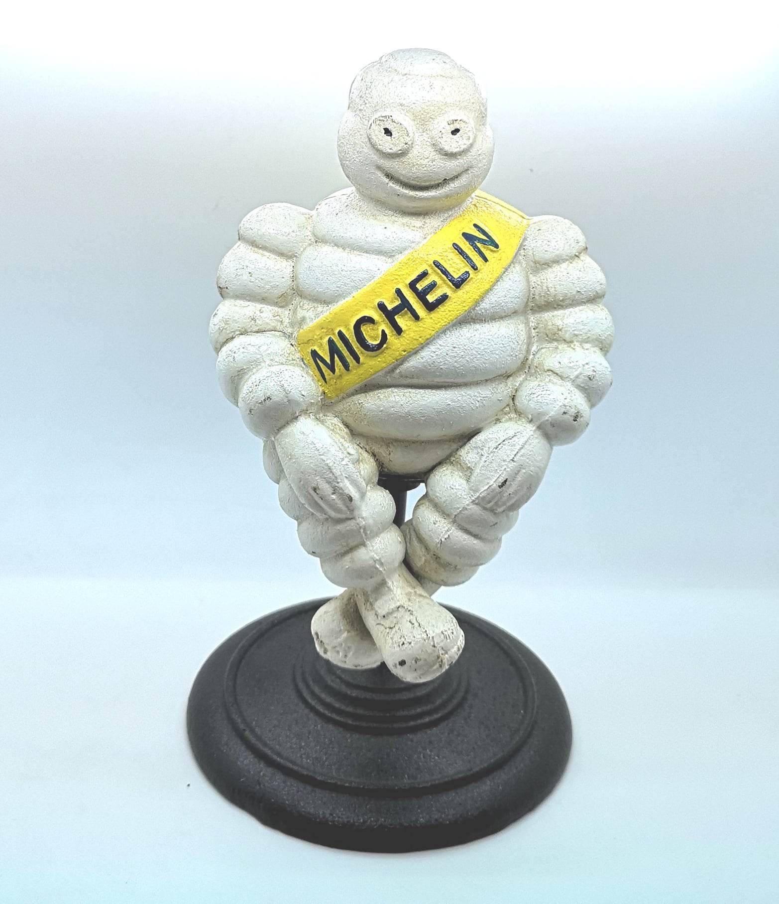 Michelin Man Bibendum Sitting Mascot Vintage Cast Iron Advertising Figurine 28cm