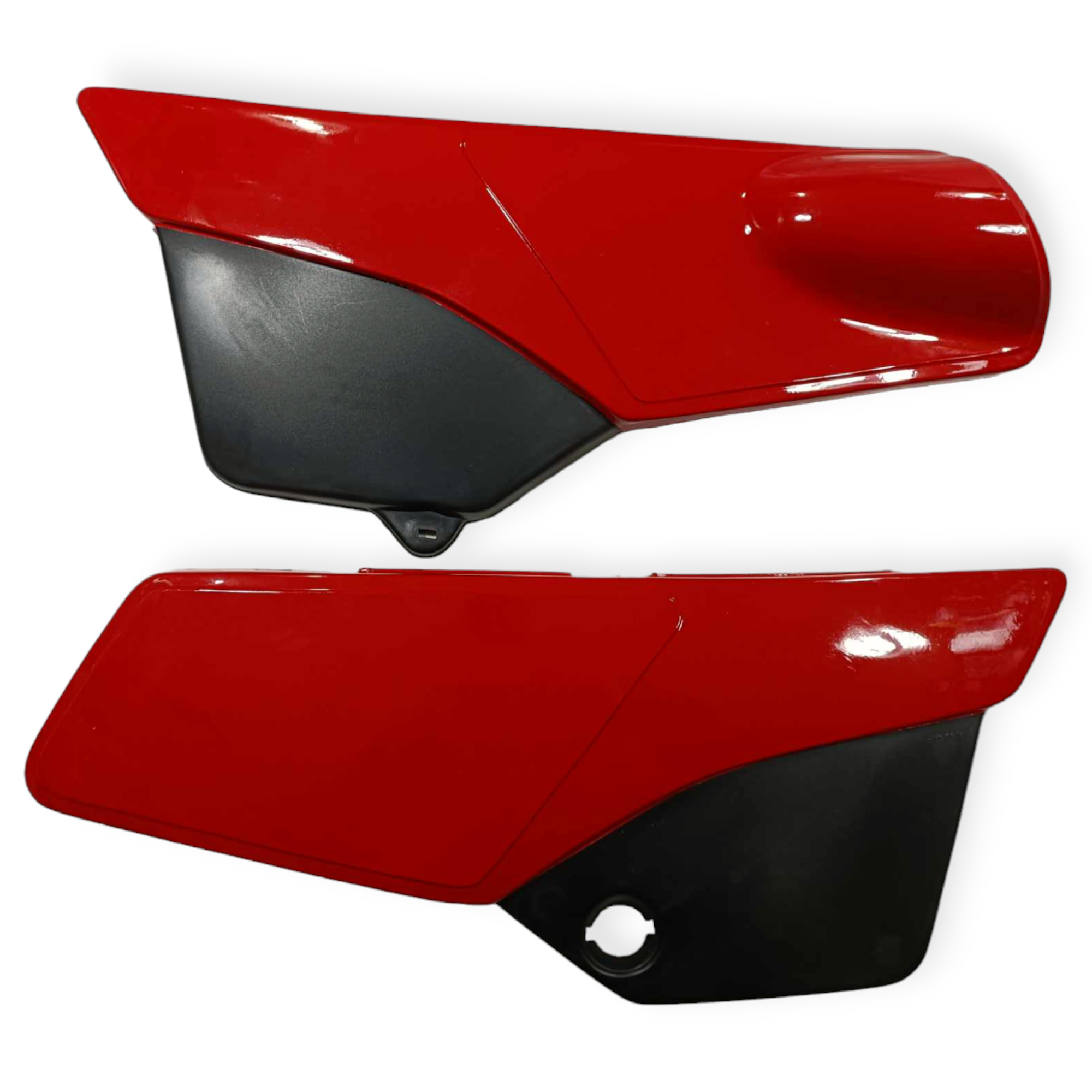 Yamaha DT125 DT175 Pair Of Side Panel Covers 18G-21711-00 - 18G-21721-00 In Red