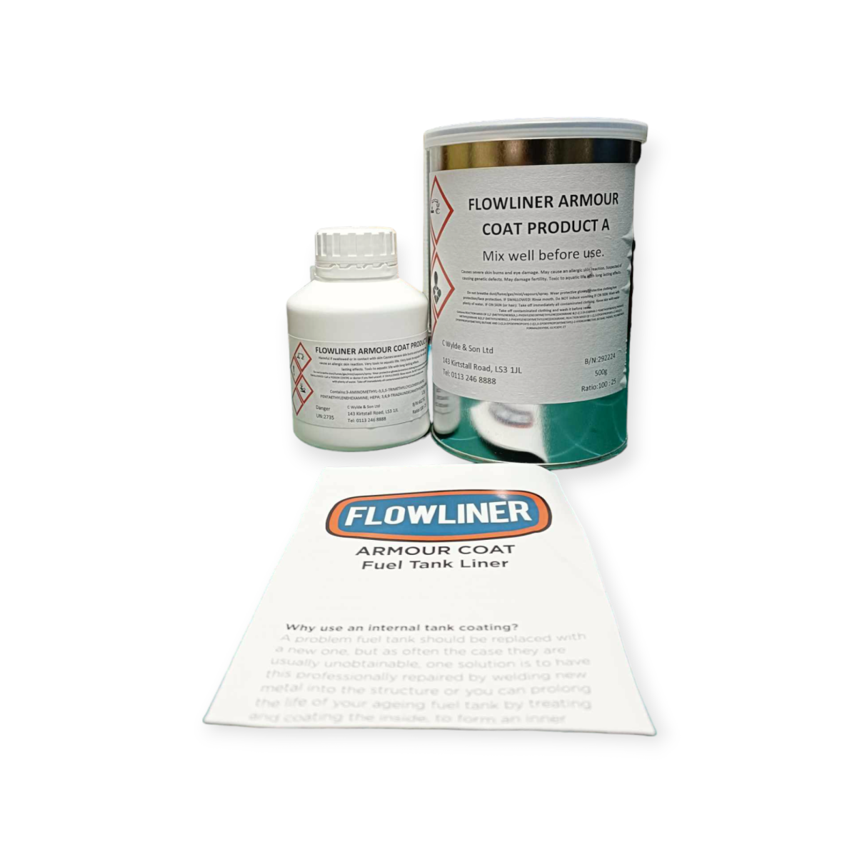 FLOWLINER ARMOUR COAT PETROL TANK COATING SEALER 625GM KIT FOR ALL
