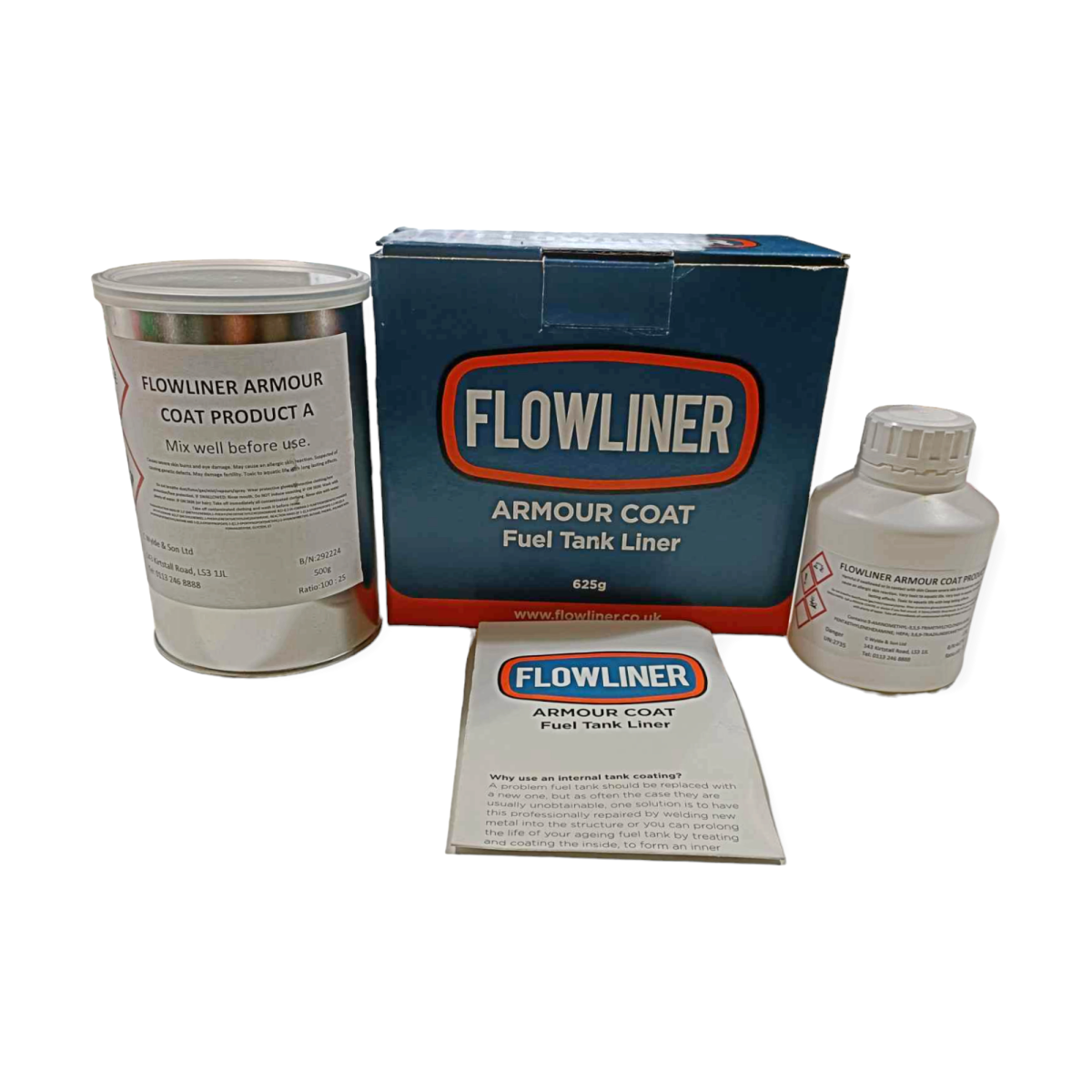 FLOWLINER ARMOUR COAT PETROL TANK COATING SEALER 625GM KIT FOR ALL