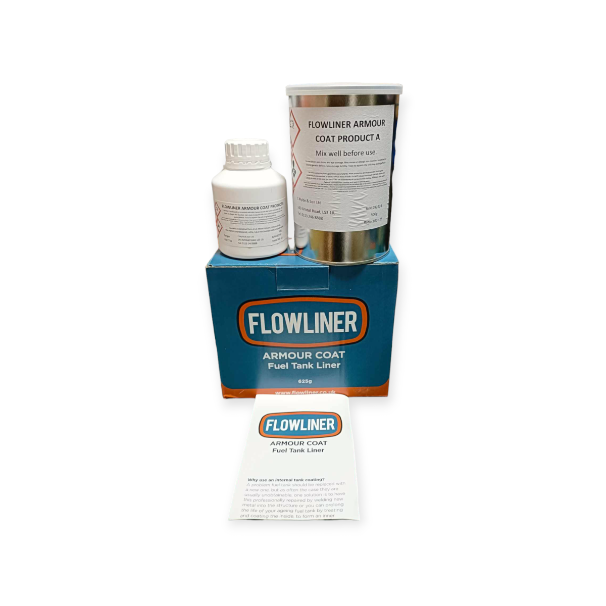 FLOWLINER ARMOUR COAT PETROL TANK COATING SEALER 625GM KIT FOR ALL
