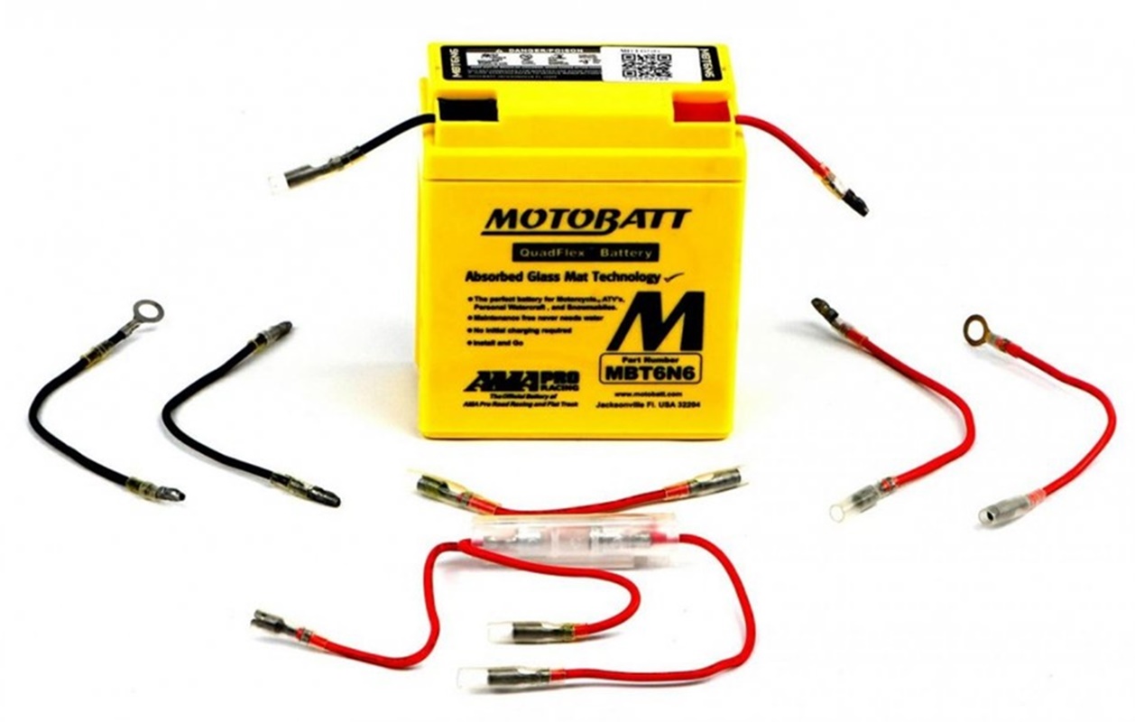 MotoBatt 6V MBT6N6 Battery Replaces 6N6-1B 6N6-1D 6N6-1D-2 6N6-3B 6N6-3B-1