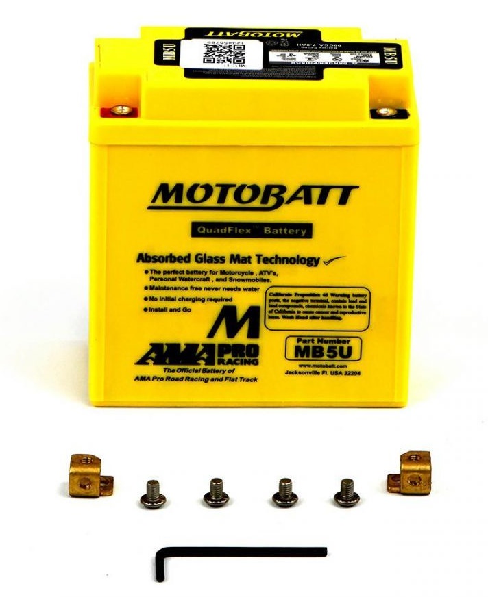 MotoBatt Quadflex AGM 12V 7AH MB5U Battery Replaces 12N5-3B 12N5-4B YB5L-B
