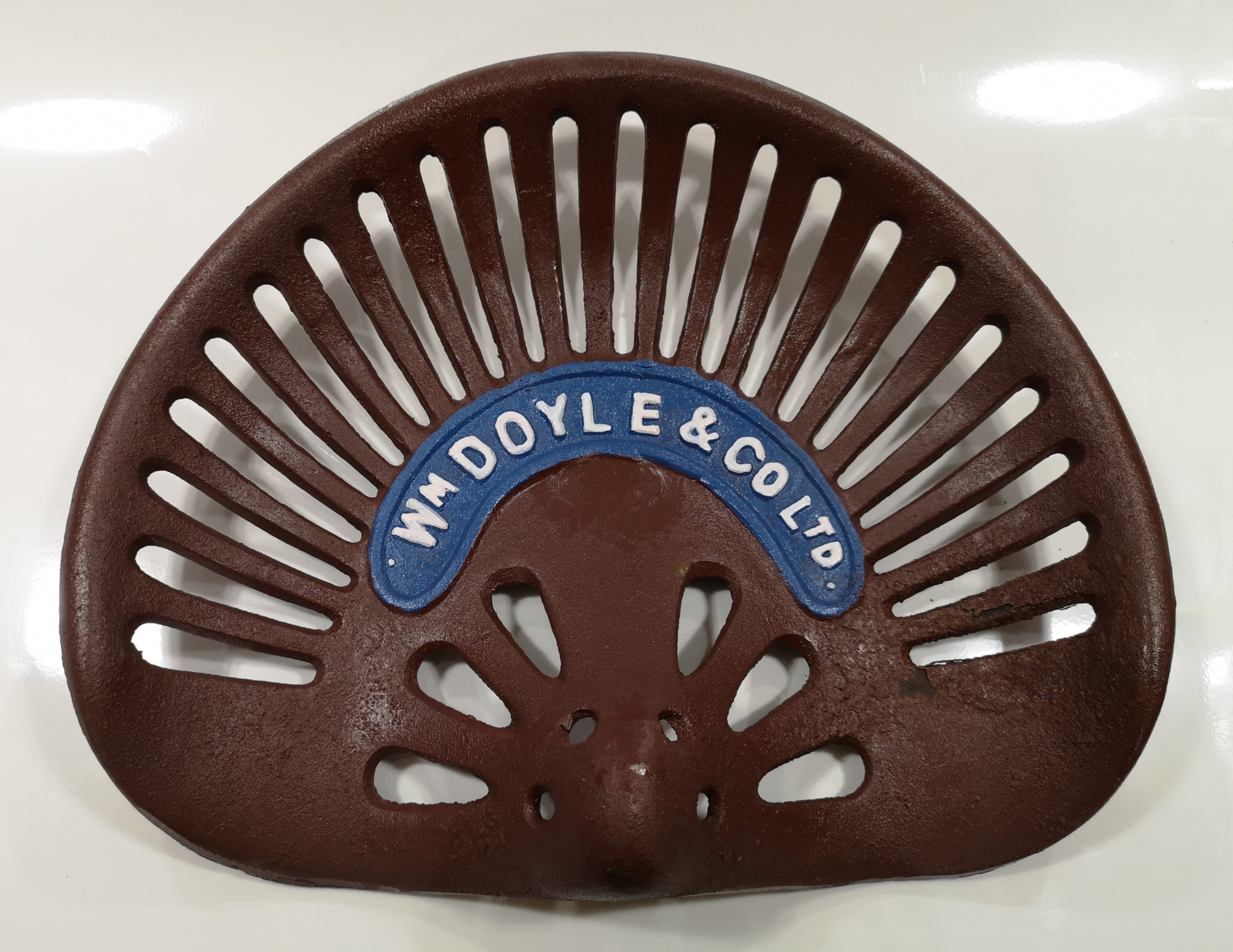 WM Doyle & Co Ltd Cast Iron Tractor Seat Hand Painted
