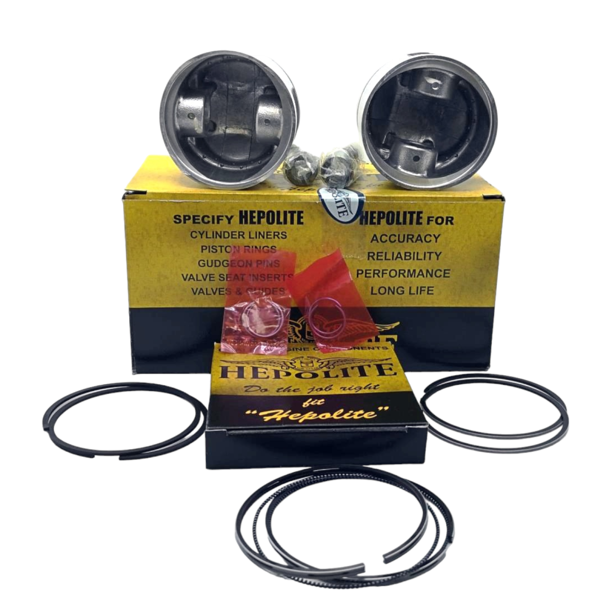 Hepolite Piston Kit +40 Oversize 8.5:1 For Triumph T140 & TR7 750cc 1972-On – Classic Silver 4-Stroke Kit