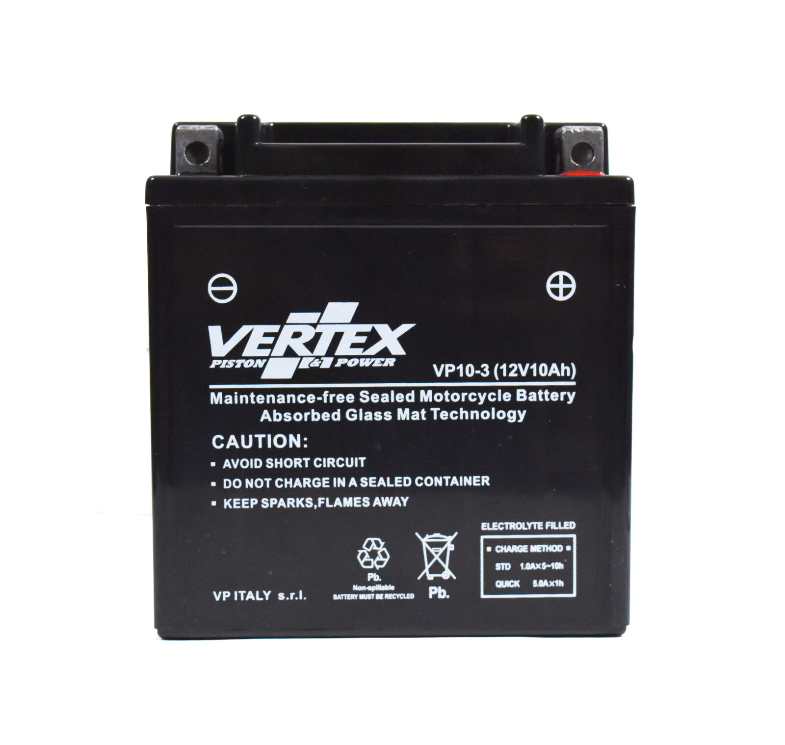 Vertex Sealed AGM 12V Battery VP10-3 Replace YB10L-A2 CB10L-A2 CB10L-B2 12N10-3B